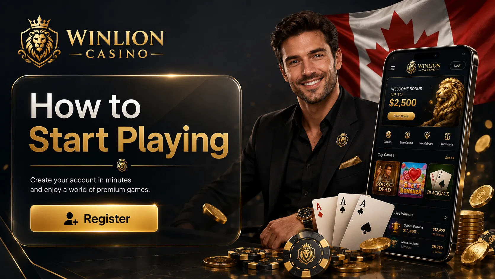 Commencer à jouer chez WinLion Casino