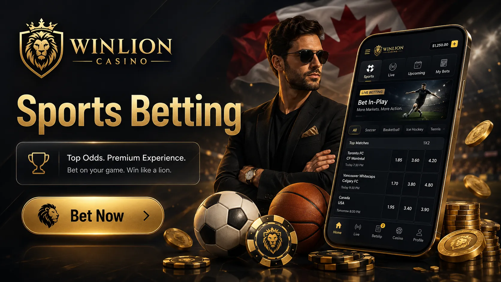 Sports Betting Section at WinLion Casino